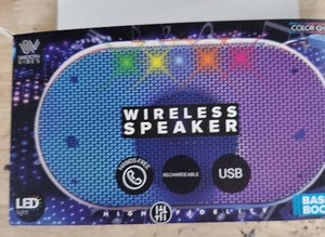 lot 2072 image: Wireless Speaker with LED Lights USB Rechargeable Hands-Free