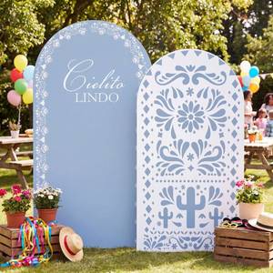 lot 2081 image: Mindsoft 1 set Cielito Lindo Arch Cover 7.2ft 6.6ft, Mexican Dusty Blue