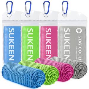 lot 2086 image: Sukeen 4 Pack Cooling Towels (40x 12), Cooling Neck Wraps, Soft Ice Towel