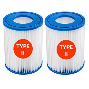lot 2094 image: WuYan 2 Pack Swimming Pool Filter Compatible for Cartridge Type II, Replacement Hot Tubs Filter Compatible with Lay Z Spa Filter Pump