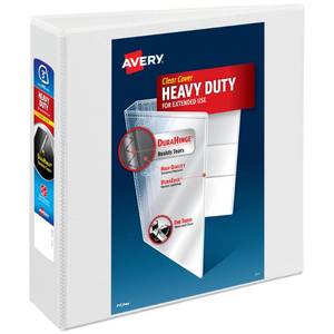 lot 2105 image: Avery Heavy-Duty View 3 Ring Binder, 3 EZD Rings, 1 White Binder