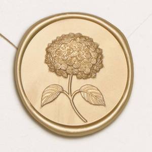 lot 2125 image: UNIQOOO Wax Seal Stickers - 3D Hydrangea Floral Wedding Invitation Envelope Seal Stickers, 50 Pcs Self- Adhesive Light Gold Stickers, Perfect for Invitation, Christmas, Gift Wrapping