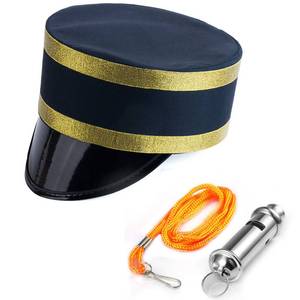 lot 10278 image: Tigerdoe Conductor Hat - Train Engineer Costume - Hat and Whistle - Costume Hats for Adults �� Railroad Party - 2 Pc Set
