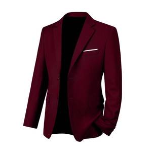 lot 10300 image: Men Slim Fit Solid Casual Blazer Party Prom Suit Coat Dark Burgundy S