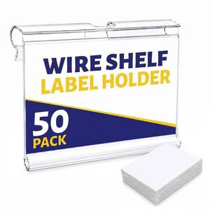 lot 10307 image: NuBliss Wire Shelf Label Holders, 6 x 4 cm, Plastic, 50 Pack