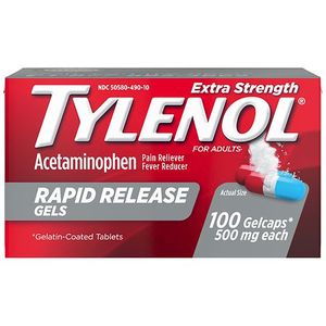 lot 10325 image: Tylenol Extra Strength Rapid Release Pain Reliever & Fever Reducer Gelcaps - Acetaminophen - 100ct