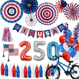 lot 10395 image: USA 250th Anniversary Bike Decorations, Patriotic Bicycle Parade Kit