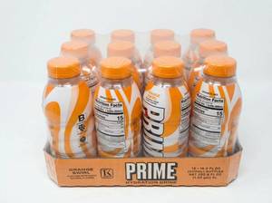 lot 11367 image: Prime Orange Swirl Hydration Drink 12-Pack 16.9oz