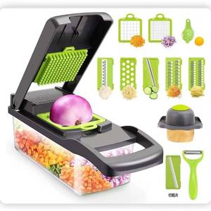 lot 13469 image: 12-in-1 Vegetable Chopper with 8 Interchangeable Blades