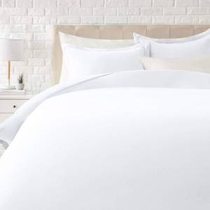 lot 13475 image: Amazon Basics Microfiber Duvet Cover Set King White