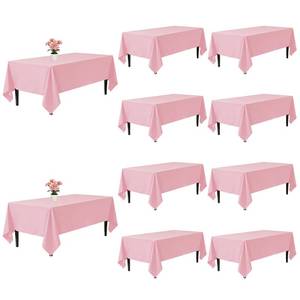 lot 13481 image: Dexbriz Pink Rectangle Tablecloth 60x126 Inch 10-Pack