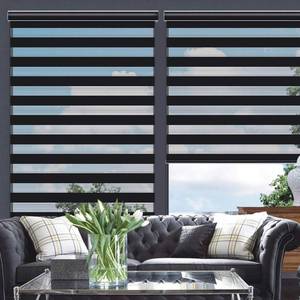 lot 13507 image: Changshade Cordless Zebra Blinds 30W x 72H Black