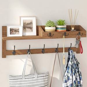 lot 13516 image: AMBIRD Wall Coat Rack with Shelf and Hooks, 26.57