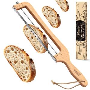 lot 14193 image: Woodever Adjustable Bread Knife with Beechwood Frame