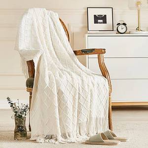 lot 14202 image: inhand Knitted Throw Blanket 50x60 Off White