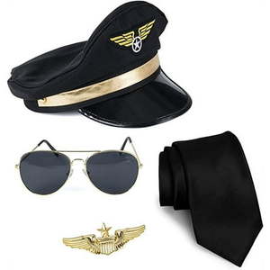 lot 14212 image: Tigerdoe Pilot Costume 4-Piece Set Adult Teen F-TG215