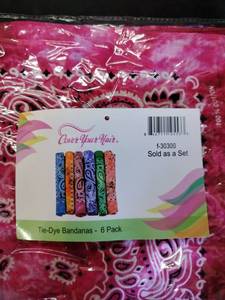 lot 14221 image: Cover Your Hair Tie-Dye Bandanas 6-Pack