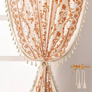lot 17266 image: Yinhua Boho Curtains 84 Inch Length Light Filtering