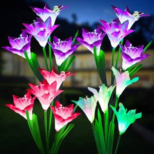 lot 17306 image: KOOPER Solar Garden Lights 4-Pack with Color Changing