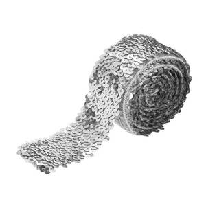 lot 18482 image: Meccanixity Elastic Sequin Trim 11 Yards Silver