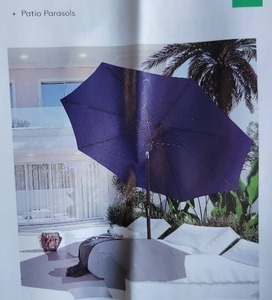 lot 19541 image: Patio Umbrella 9 ft Market Umbrella with Crank and Tilt (Black)