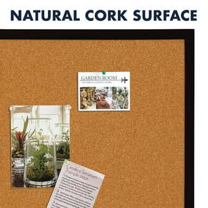lot 19544 image: Quartet Cork Bulletin Board  24  x 36   Black Wood Finish Frame