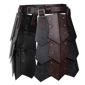 lot 19551 image: HiiFeuer Medieval Faux Leather Armor Skirt Adjustable Waist Armor (Black B)