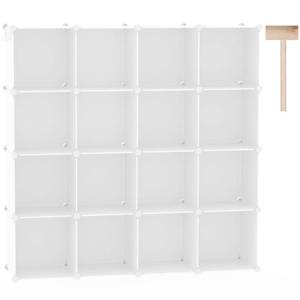 lot 19554 image: C&AHOME 16 Cube Storage Organizer Cube Shelves Units Storage Cubes, Milky