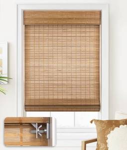 lot 19570 image: LazBlinds No Drill Bamboo Roman Shades, 35x64, Squirrel