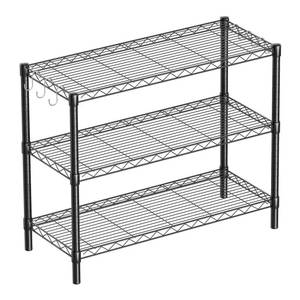 lot 19582 image: Guan River 3-Shelf Adjustable Metal Wire Shelving,Black,36L x 14W x 30H