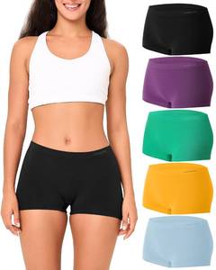 lot 20182 image: BAMBOO COOL Womens Boyshorts Underwear Mid Rise Boxer Briefs Panties Small