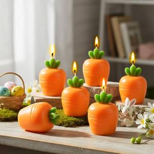 lot 20197 image: 6 Pcs Carrot Candle Halloween Decoration for Home Fall Harvest Table Decor