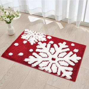 lot 20206 image: Snowflake Red Bathroom Rugs,Christmas Cute Bath Mat Non-Slip Soft and Absorbent Funny Bath Rug Washable Quick Dry,31�20inch