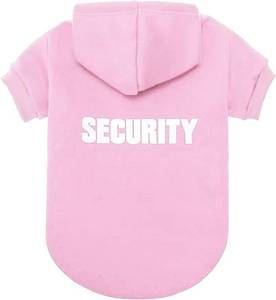 lot 20212 image: BINGPET Security Dog Hoodie, Pet Sweater Clothes with Leash Hole, Pink