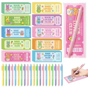 lot 20226 image: Laffact Easter Bunny Reading Bookmarks with Ballpoint Pens- 150Pcs Bunny Ticket Style Bookmark Book Club Birthday Easter Bookish Gift Set, Page Marker Reading Tracker for Book Lover Party Gift Reader