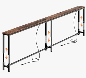 lot 1305 image: Huuger, Sofa Table with Power Outlets, Skinny Behind Couch Table