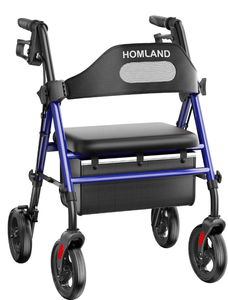 lot 1332 image: HOMLAND Foldable Rollator Walker with Seat for Seniors, 16 Enlarged Seat