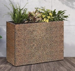 lot 1358 image: Metal Tall Rectangular Planter Box Bronze, SL-2619