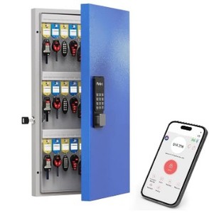 lot 1364 image: WeHere 48 Key Lock Box Smart Key Organizer Cabinet with Keypad (COLOR MAY BE DIFFERENT THAN STOCK)