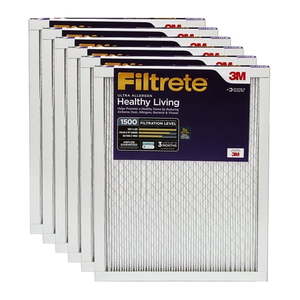 lot 1386 image: Filtrete Healthy Living Ultra Allergen Reduction AC Furnace Air Filter, MPR 1500, 16 x 25 x 1, 6-Pack