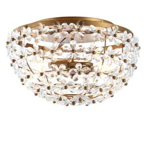 lot 1412 image: JONATHAN Y Isabelle 15.5  MetalAcrylic LED Flush Mount  Antique Gold  JYL9043A