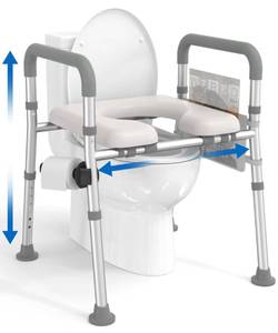 lot 1417 image: HOMLAND Toilet Seat Riser for Seniors with Adjustable Height & Width, 400lb