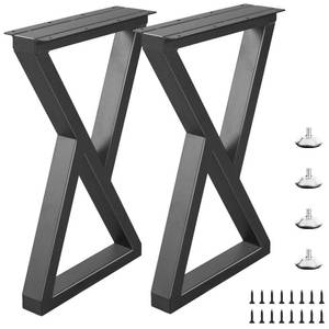 lot 1419 image: Rioychan 22 Inch Metal Coffee Table Legs, Heavy Duty Black Metal End Desk Table Legs, DIY Project for Furniture, Bench (H22 x W13, Set of 2)