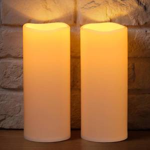lot 1435 image: A 12 x 5 Large Waterproof Outdoor Solar Flameless LED Candles - 2 Pack