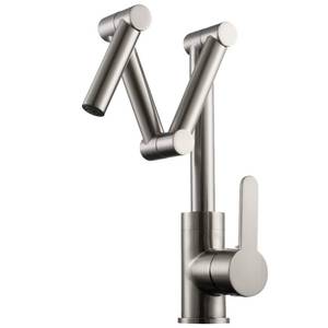 lot 5570 image: Tecmolog Brass Retractable Pot Filler Faucet  Retail $132.44