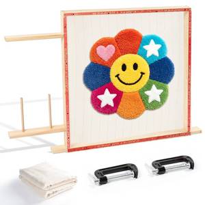 lot 5574 image: BESGEER Wooden Rug Tufting Frame 29.5 x 29.5 Inch