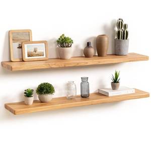 lot 5579 image: Fun Memories Floating Shelves 40W x 8D Elm Wood Set of 2  Retail $134.99