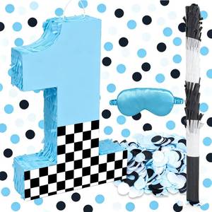lot 5593 image: Ruisuer Number 1 Racing Car Pinata 16in Blue Black