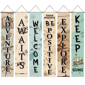 lot 5603 image: Hahafelt Adventure Awaits Party Decoration Banner 6-Piece Set