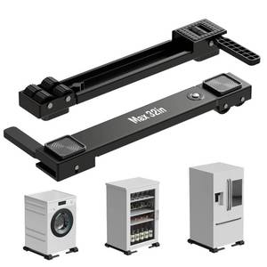 lot 9715 image: KVRG Appliance Rollers Heavy Duty,Newest Extendable Appliance Sliders,Liftable Washing Machine Base,Easily Move Washer and Dryer Machines,Refrigerators,Furniture-Black